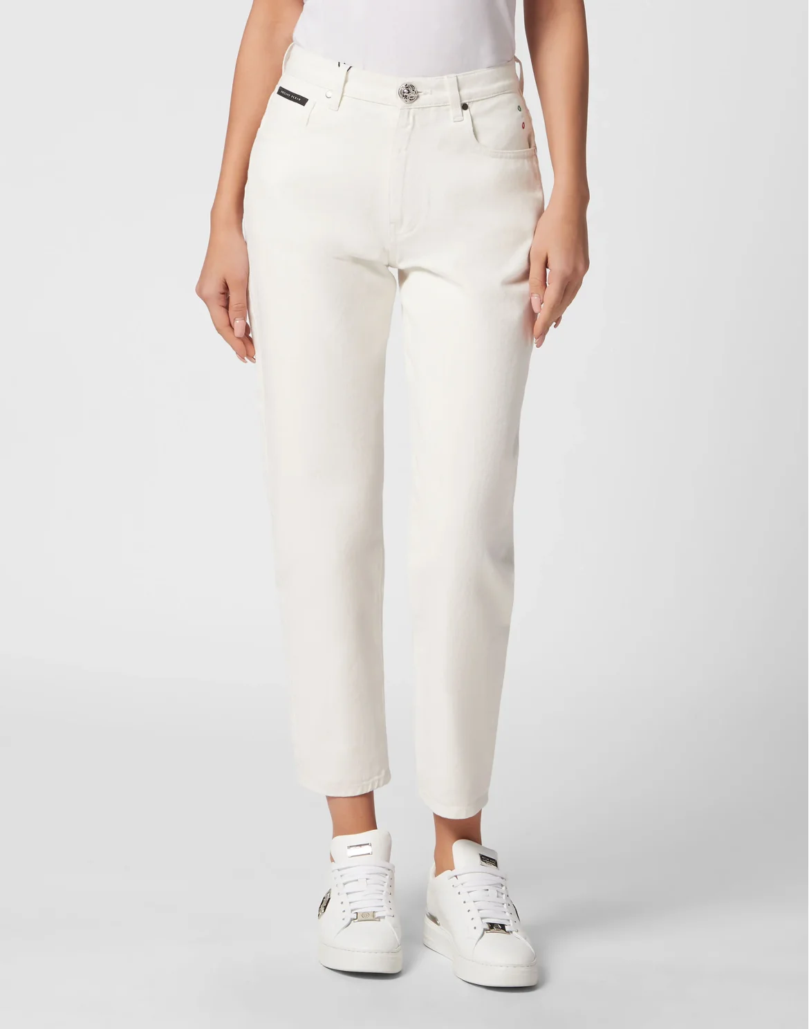 Denim Trousers Mom Fit, цвет: Белый