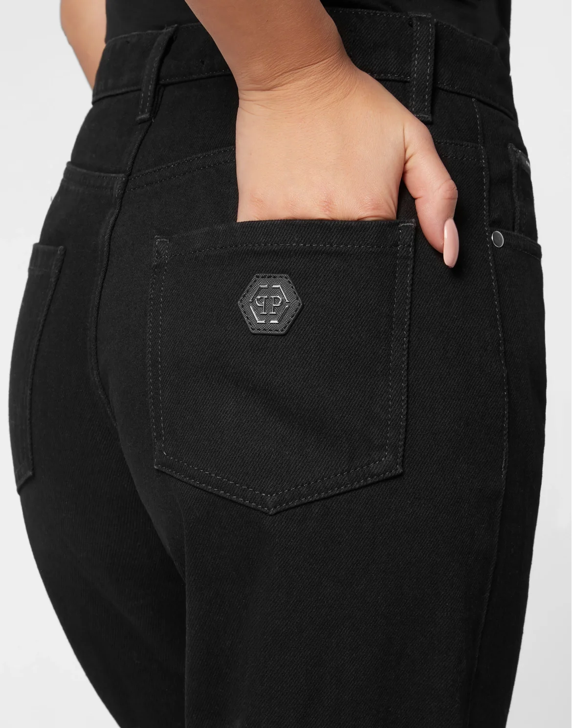 Denim Trousers Mom Fit, цвет: Черный