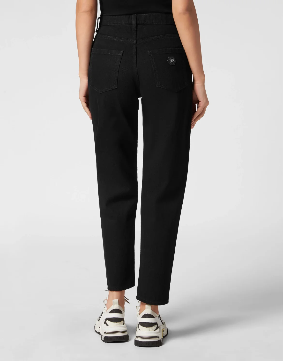 Denim Trousers Mom Fit, цвет: Черный
