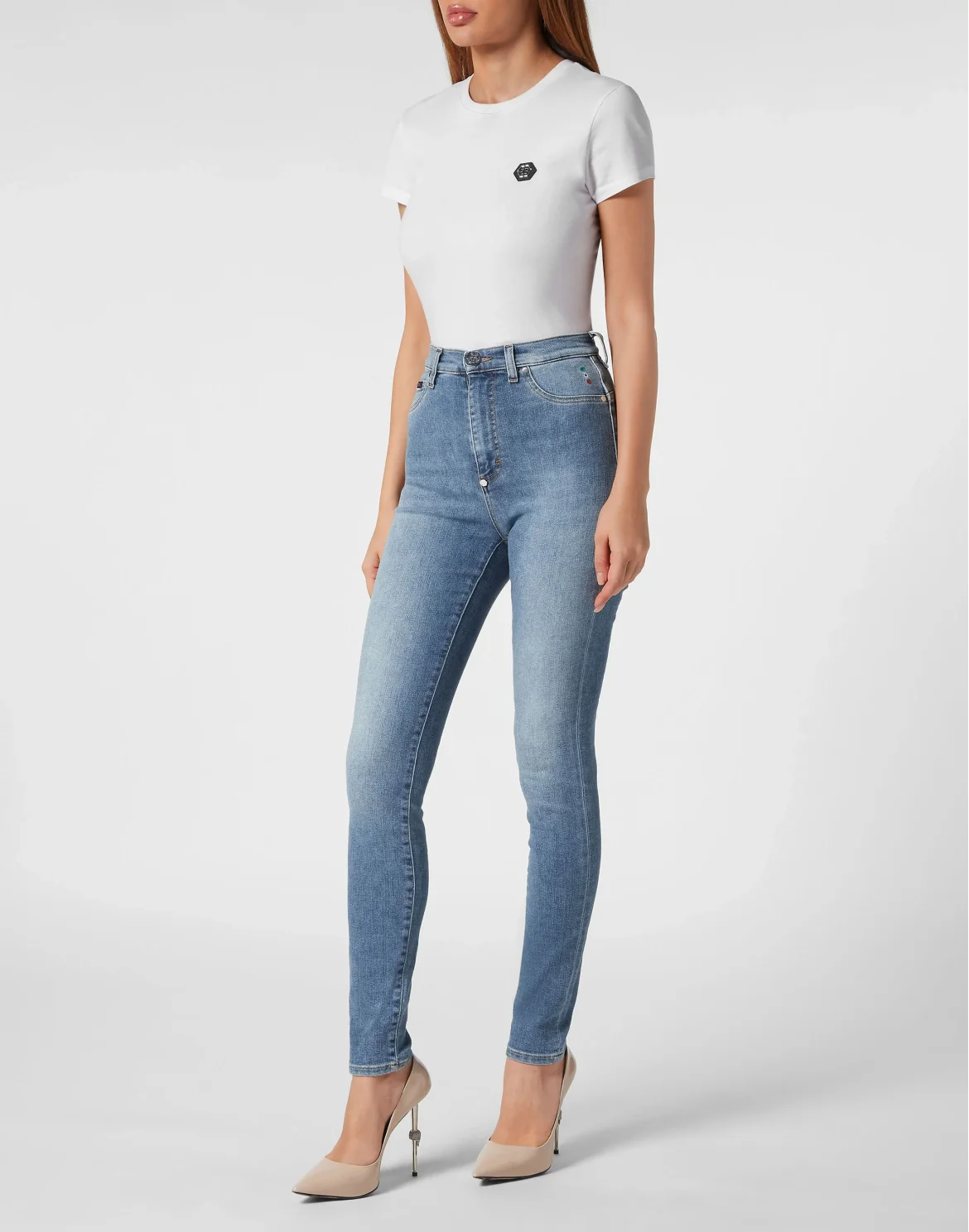 Super High Waist Jeggings, цвет: Синий