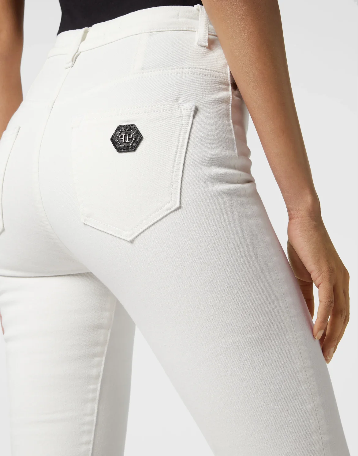 Super High Waist Jeggings, цвет: Белый