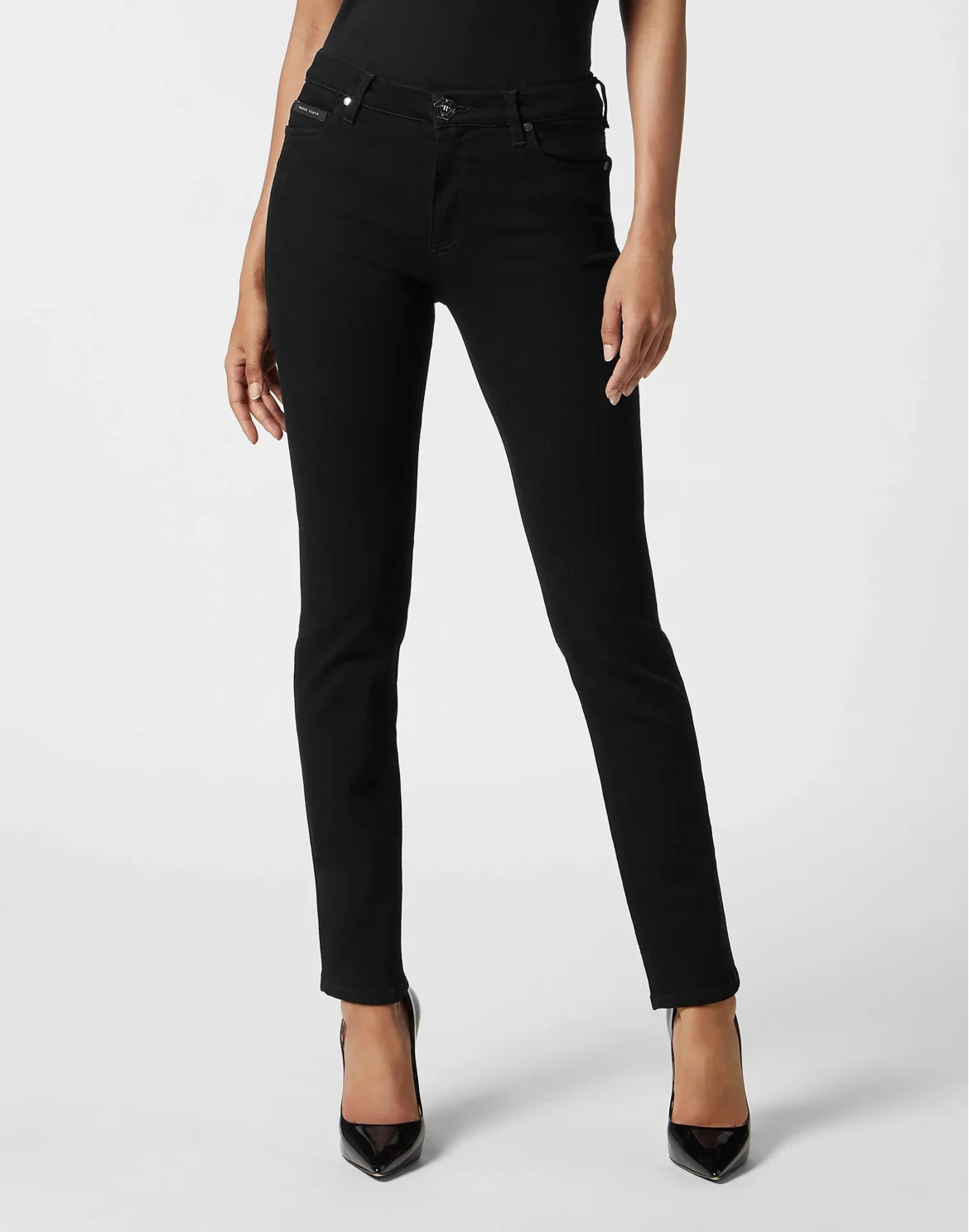 Denim Trousers Regular Fit, цвет: Черный