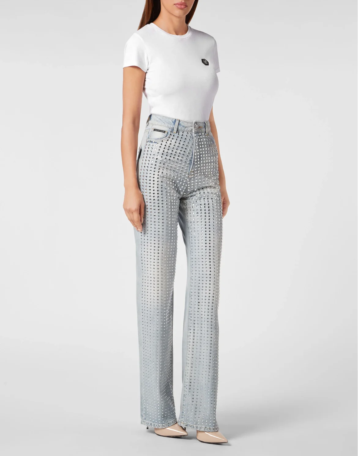 Denim Trousers Palace Fit Crystal Pinstripe, цвет: Голубой
