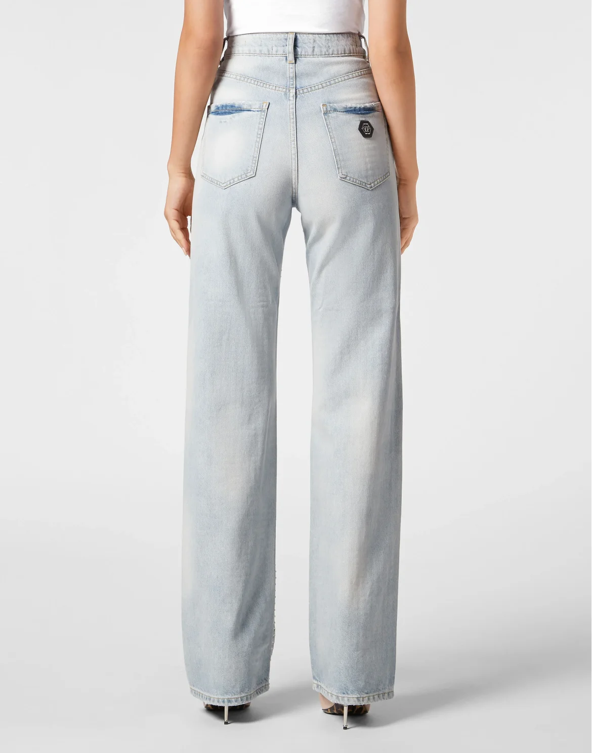 Denim Trousers Palace Fit Crystal Pinstripe, цвет: Голубой