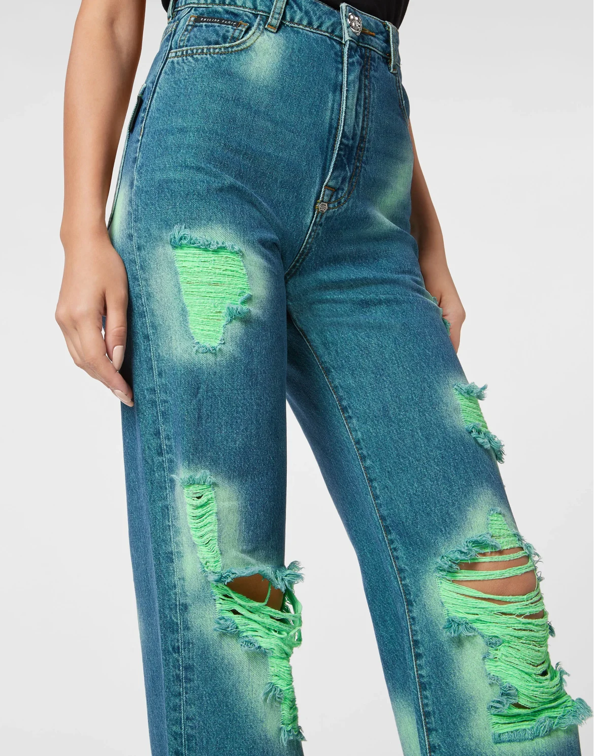 Denim Trousers Palace Fit Tie-Dye, цвет: Синий