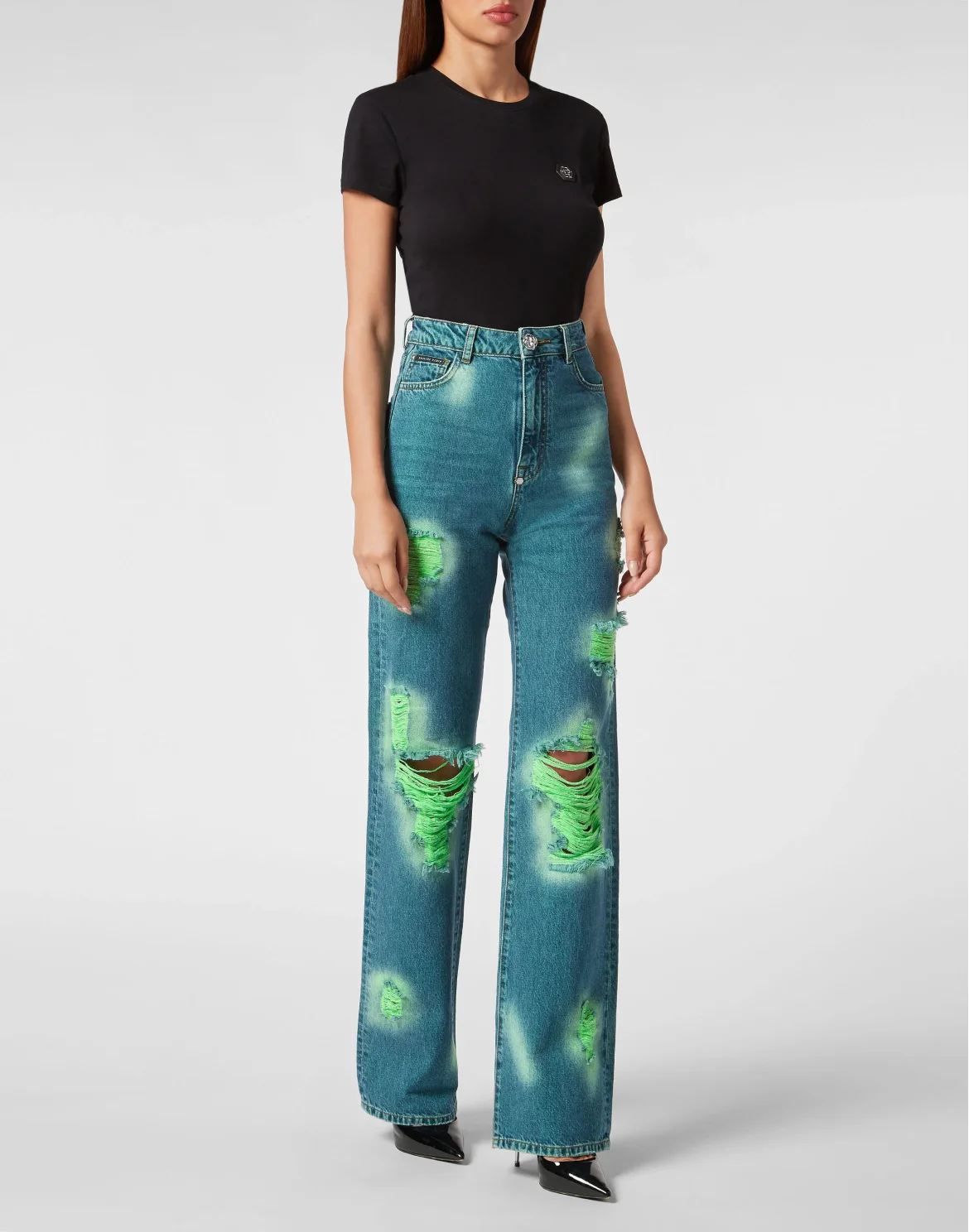 Denim Trousers Palace Fit Tie-Dye, цвет: Синий