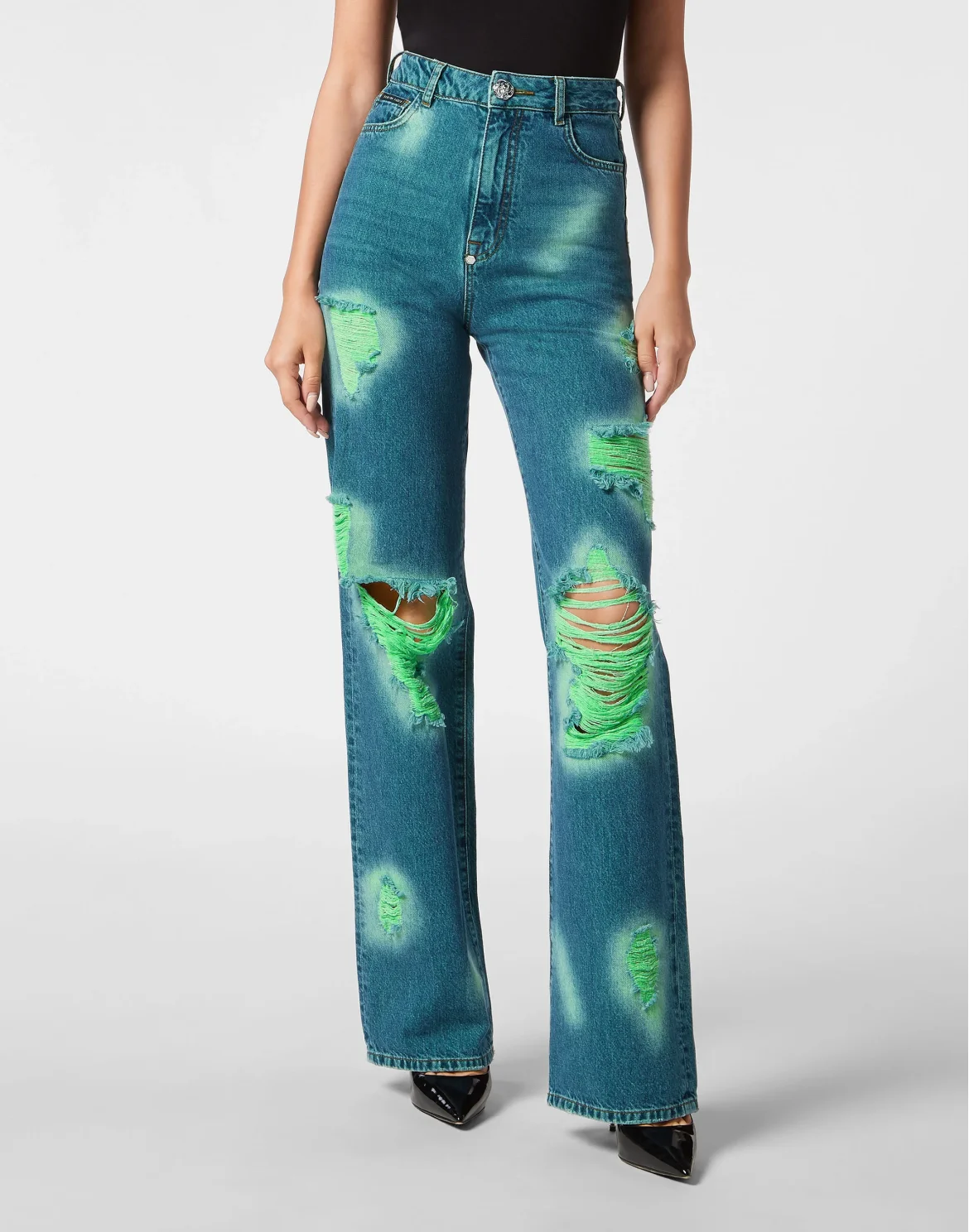 Denim Trousers Palace Fit Tie-Dye, цвет: Синий