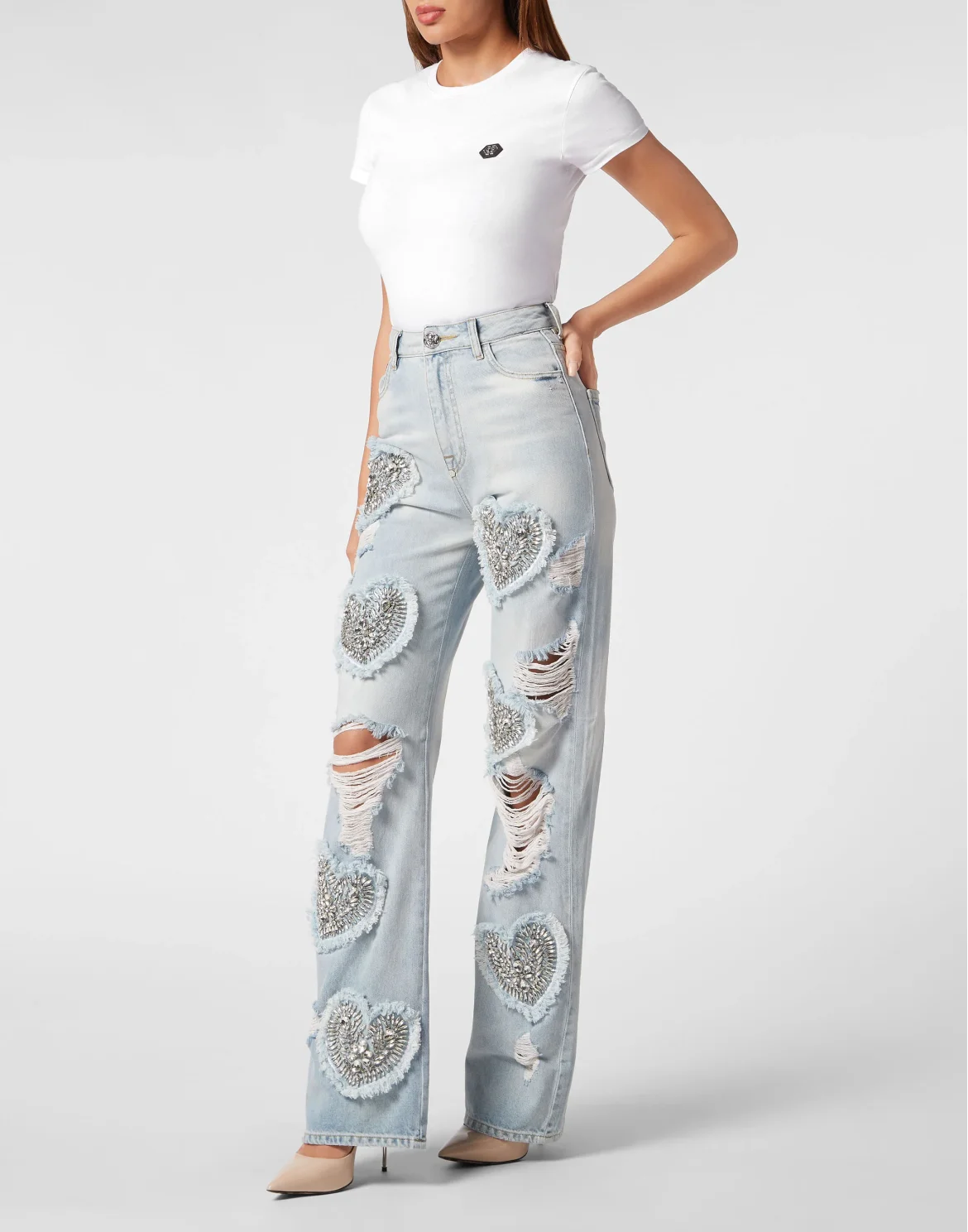 Denim Trousers Palace Fit Heart, цвет: Голубой