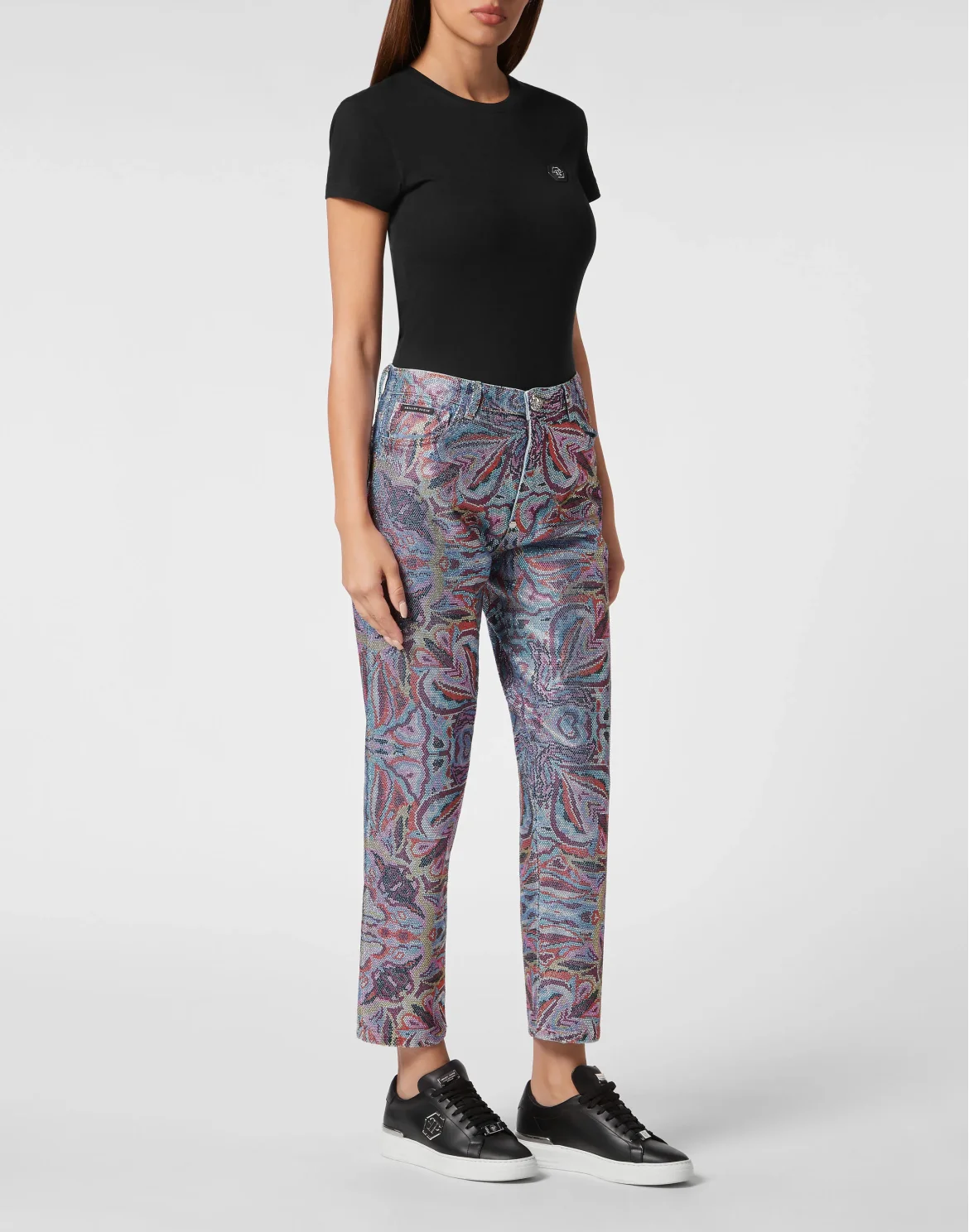 Denim Trousers Mom Fit Crystal Colorful Circus, цвет: Голубой