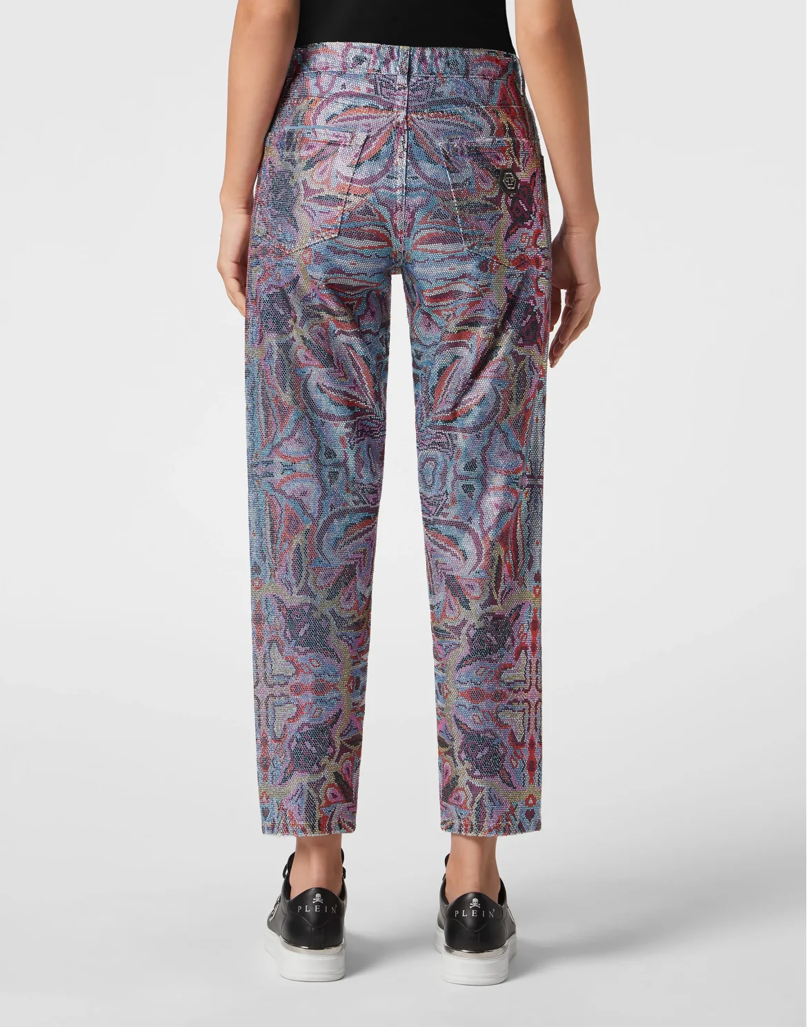 Denim Trousers Mom Fit Crystal Colorful Circus, цвет: Голубой