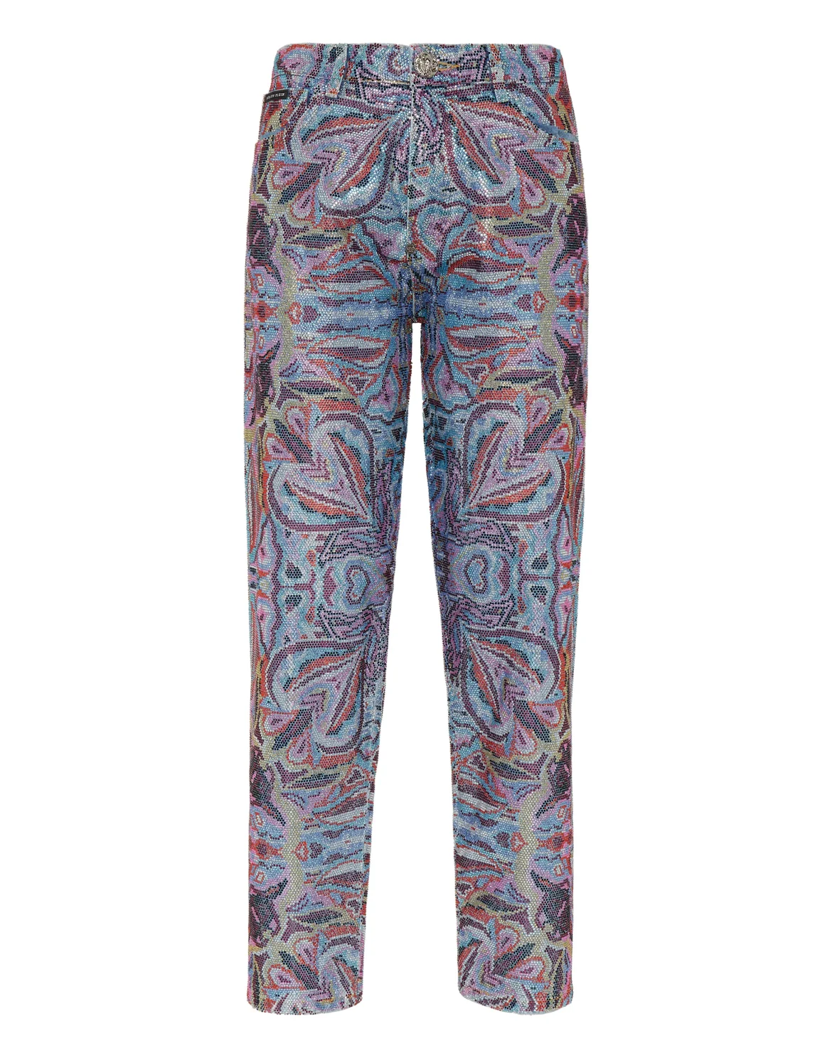 Denim Trousers Mom Fit Crystal Colorful Circus, цвет: Голубой