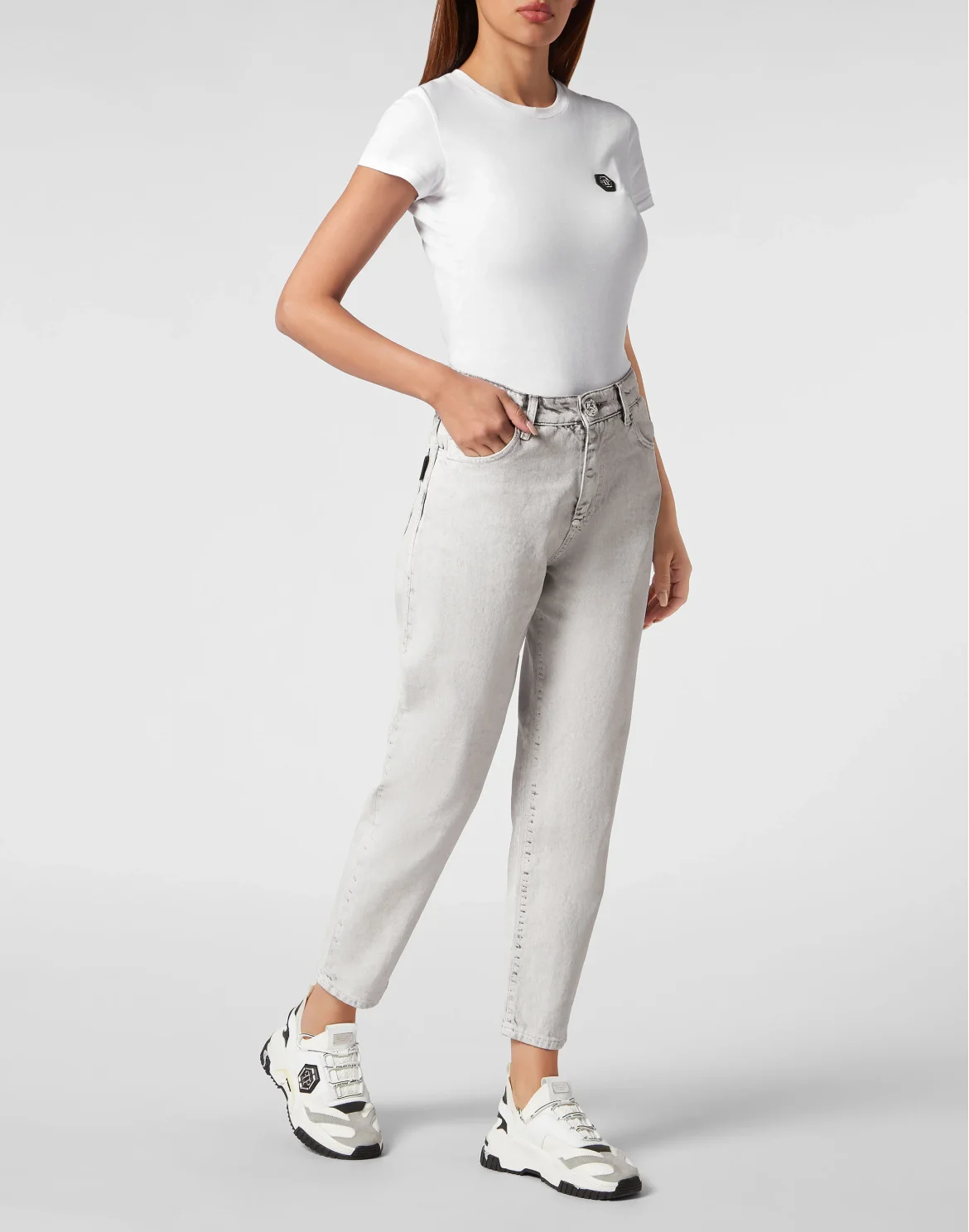 Denim Trousers Mom Fit, цвет: Белый