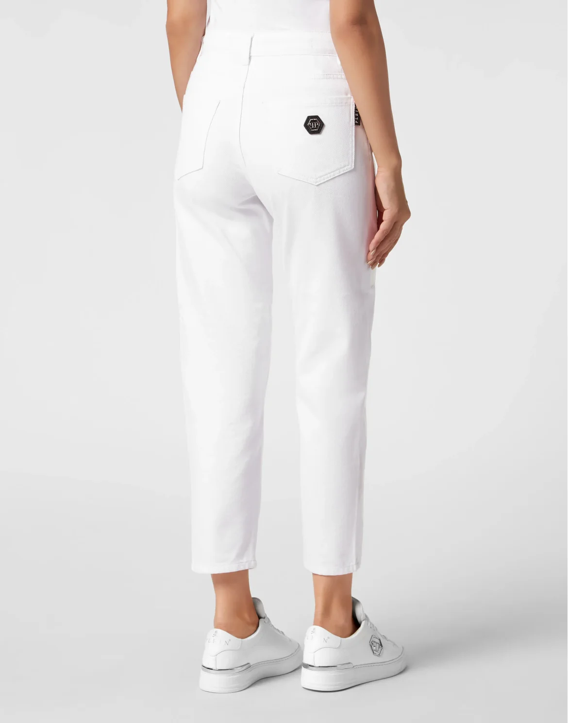 Denim Trousers Mom Fit Heart, цвет: Белый