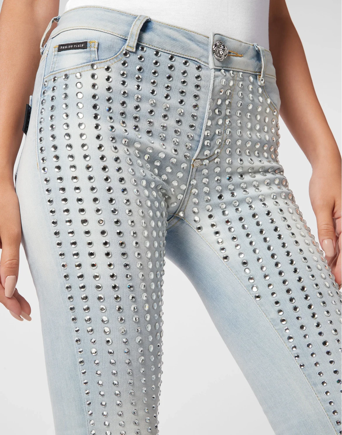Denim Jeggins Crystal Pinstripe, цвет: Голубой