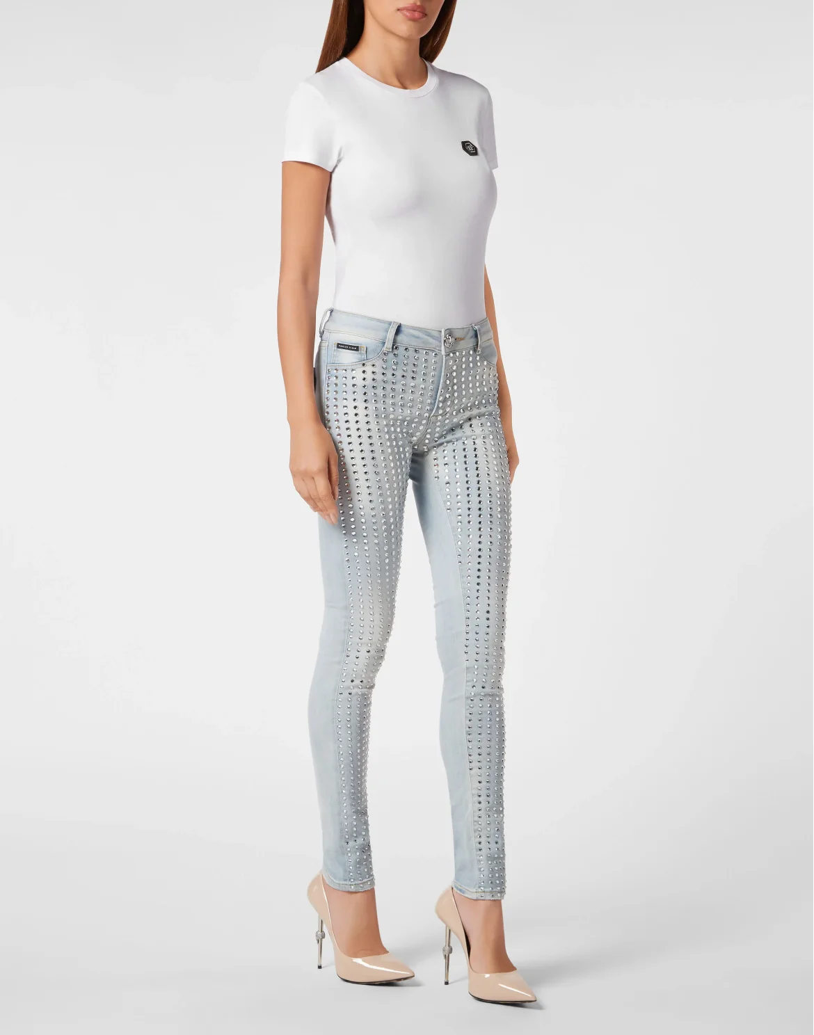 Denim Jeggins Crystal Pinstripe, цвет: Голубой