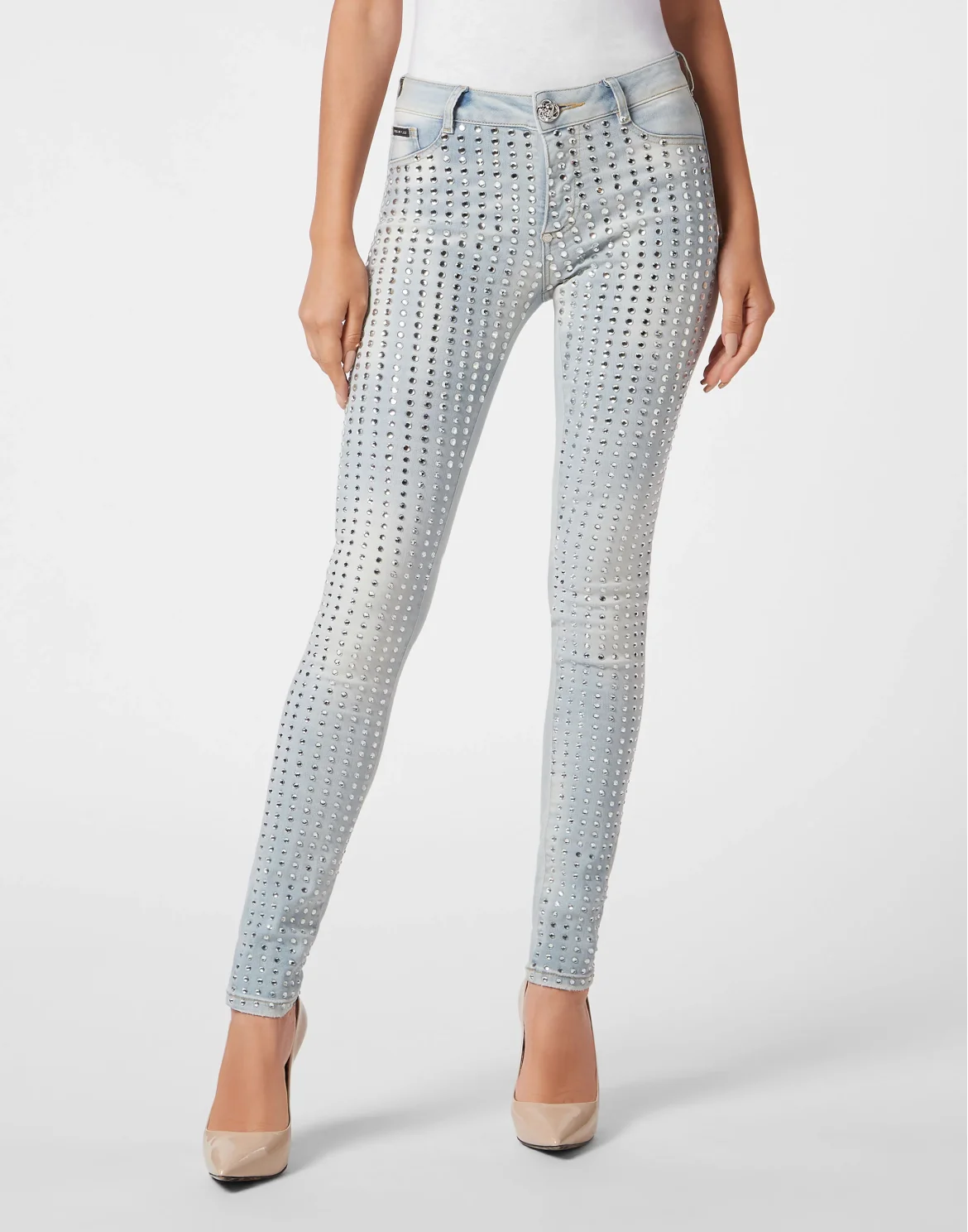 Denim Jeggins Crystal Pinstripe, цвет: Голубой