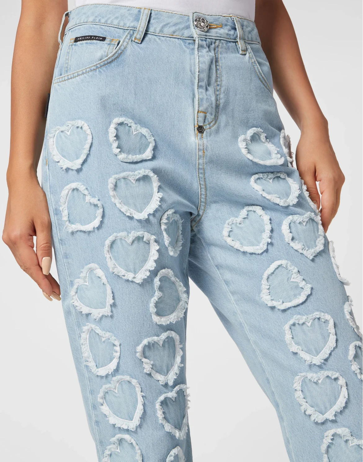 Denim Trousers Loose Fit Heart, цвет: Голубой