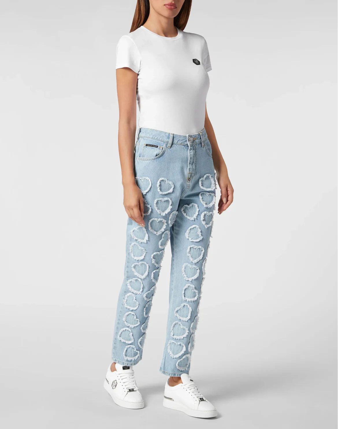 Denim Trousers Loose Fit Heart, цвет: Голубой