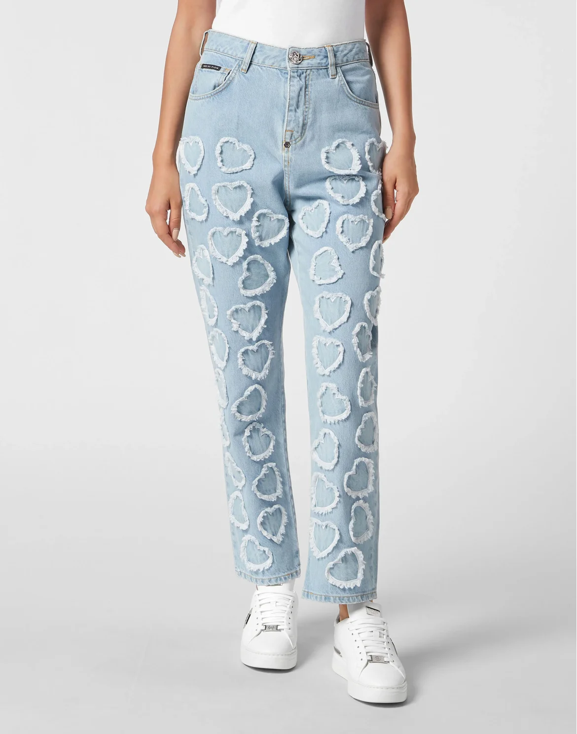 Denim Trousers Loose Fit Heart, цвет: Голубой