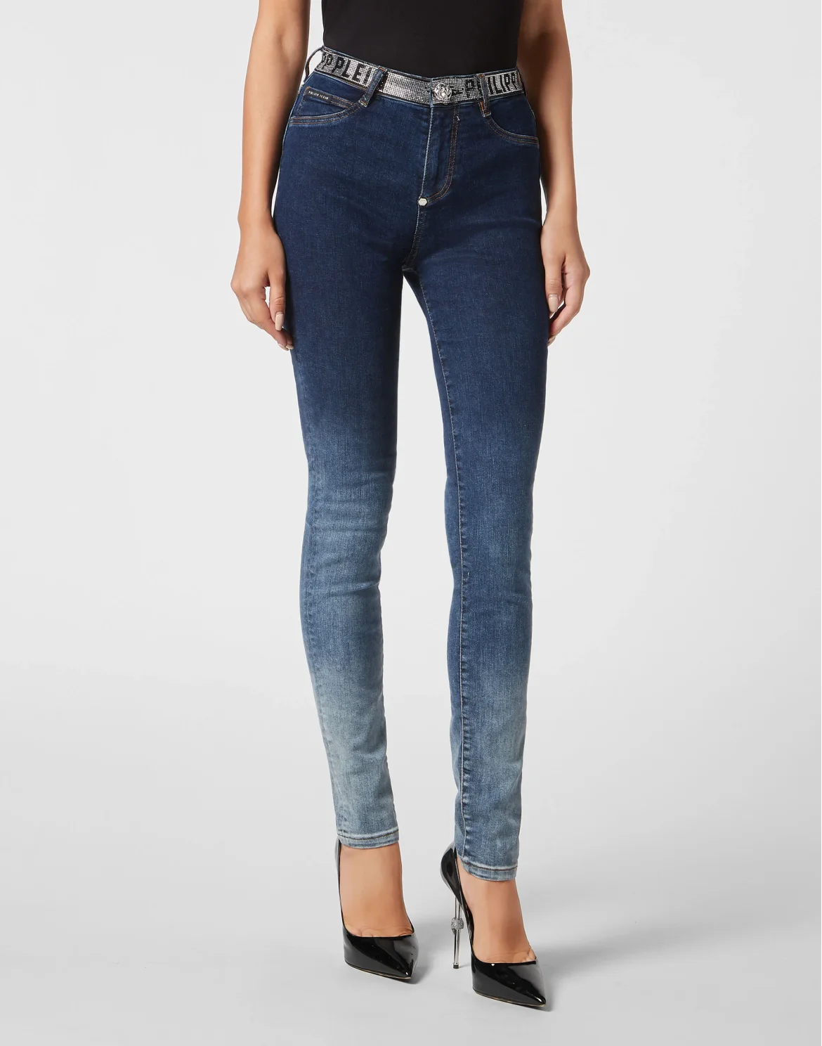 High Waist Jeggings Crystal, цвет: Синий