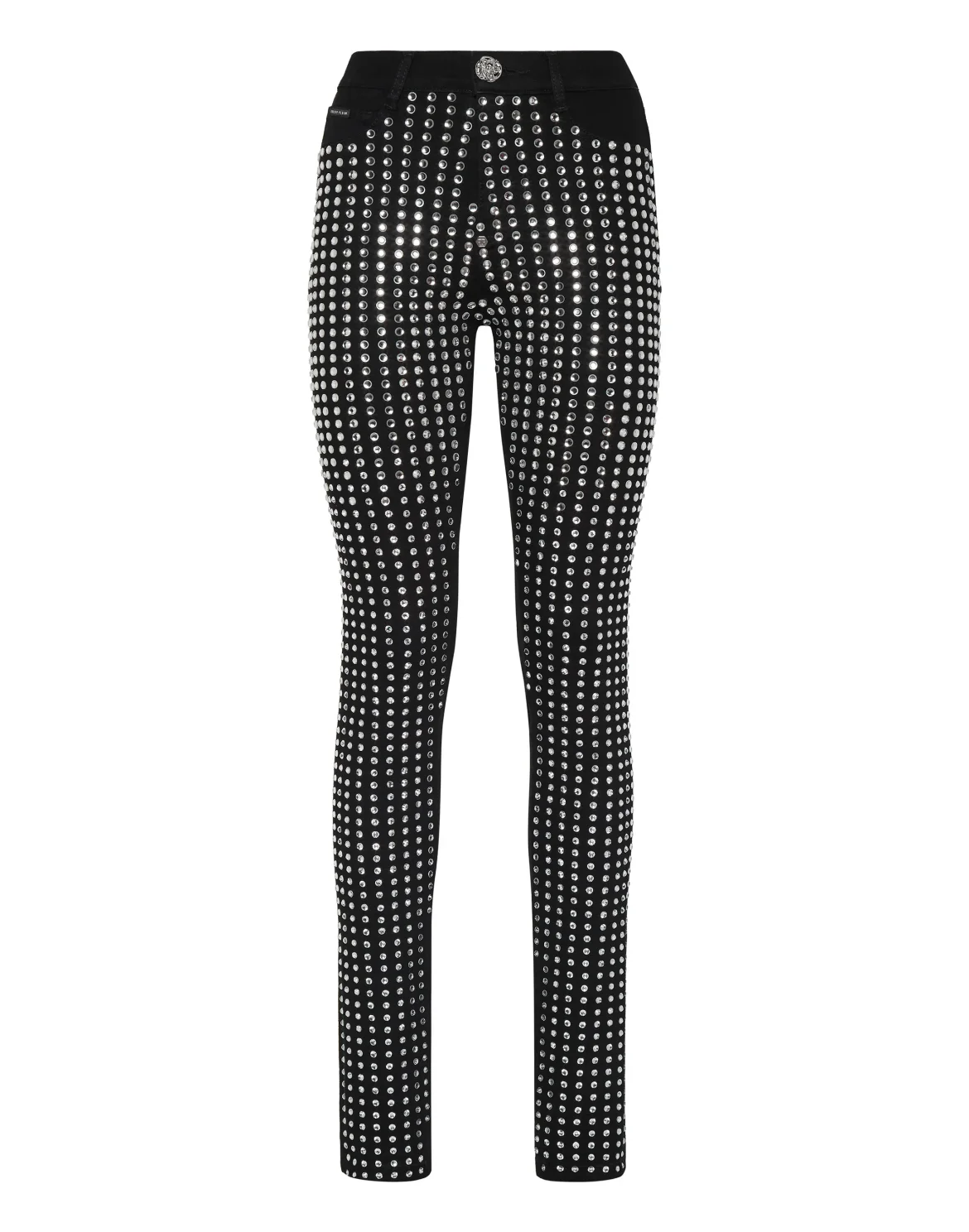 High Waist Jeggings Crystal Pinstripe, цвет: Черный