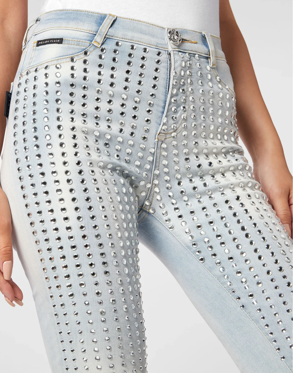High Waist Jeggings Crystal Pinstripe, цвет: Голубой