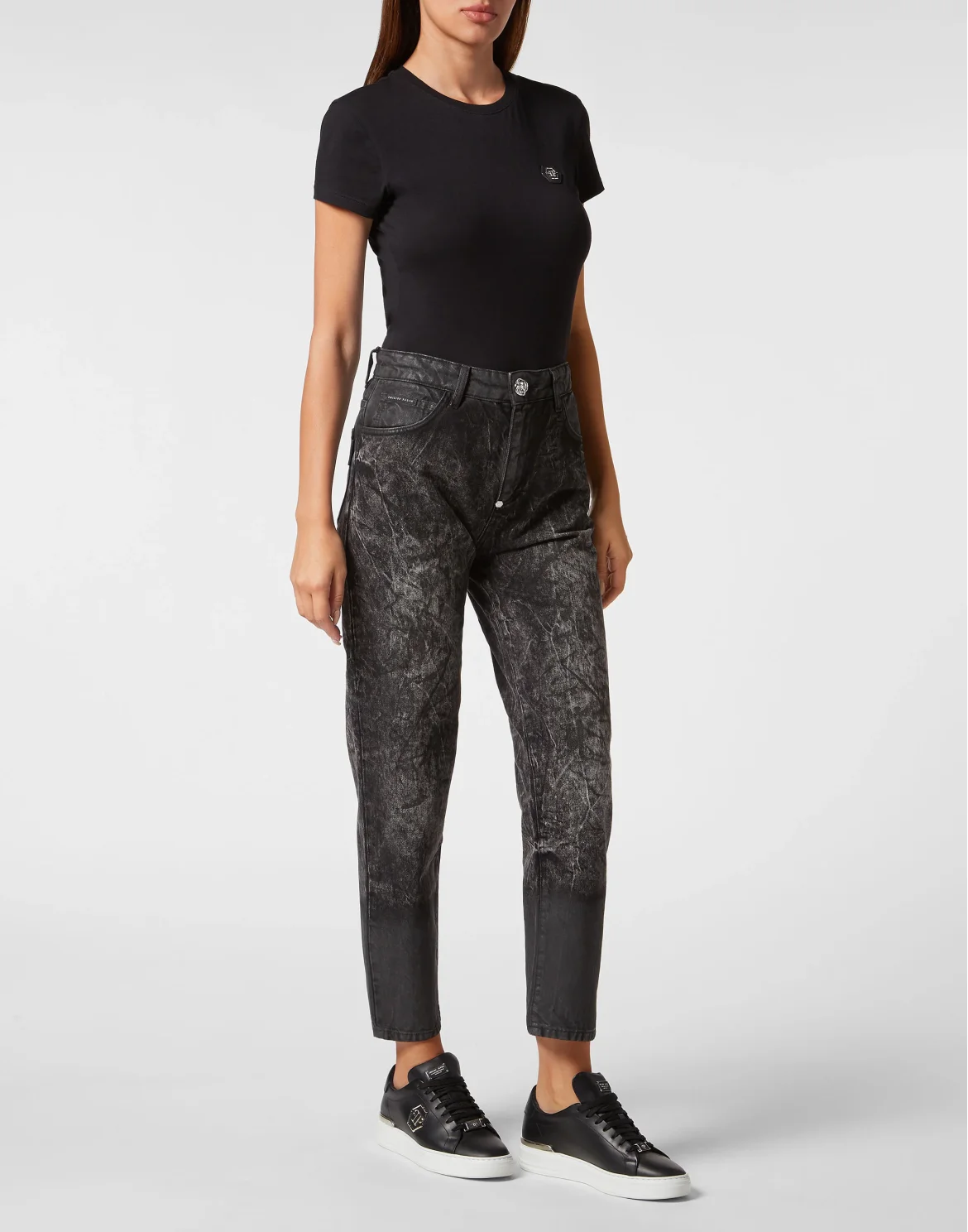 Denim Trousers Mom Fit, цвет: Черный