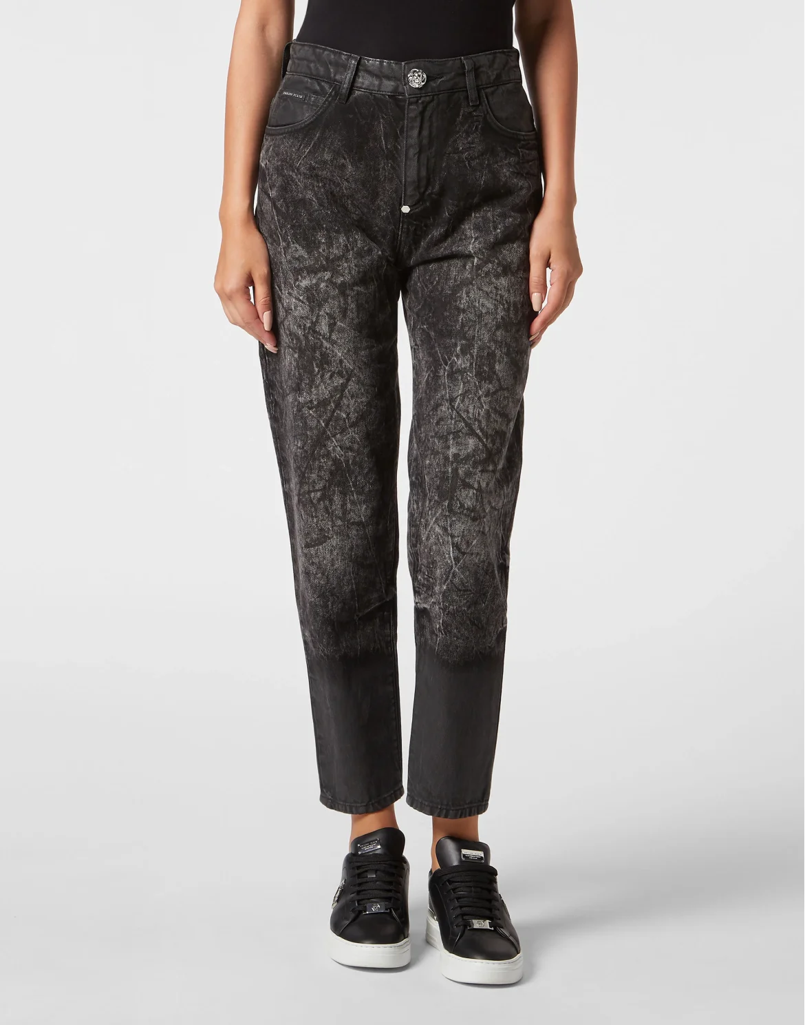 Denim Trousers Mom Fit, цвет: Черный