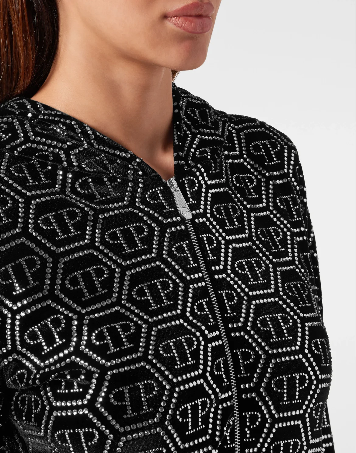 ?henille Jogging Tracksuit: Hoodie/Trousers Monogram Strass, цвет: Черный
