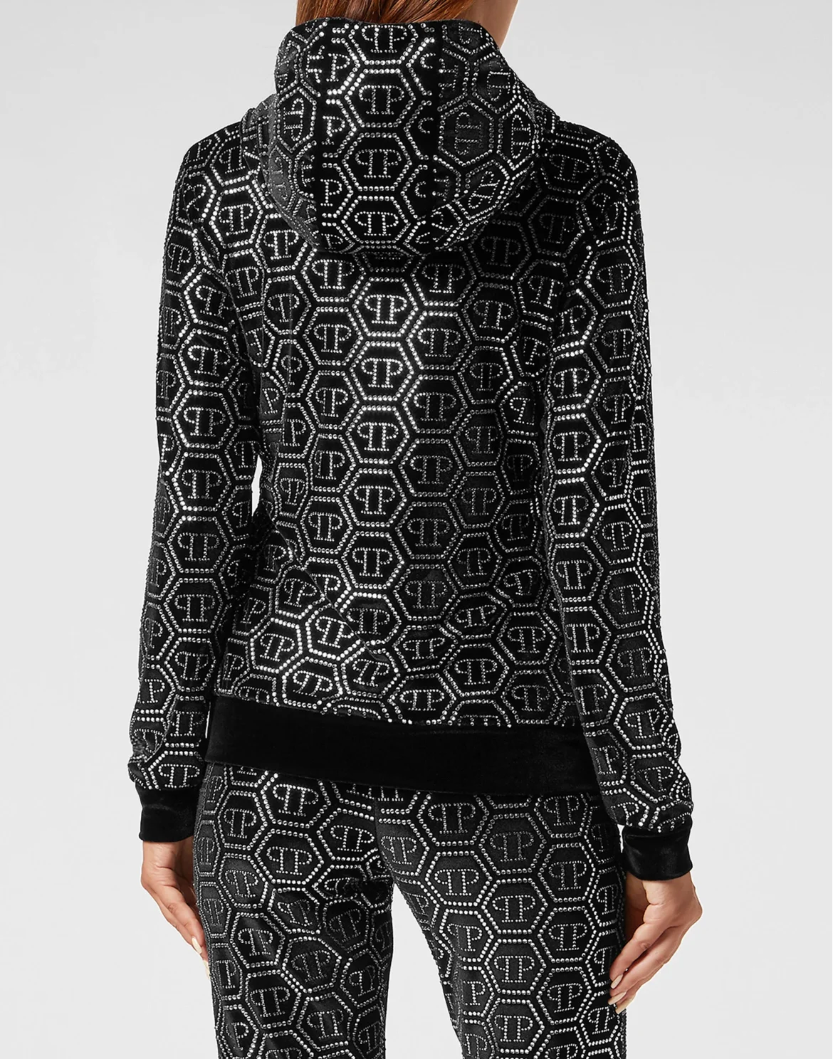 ?henille Jogging Tracksuit: Hoodie/Trousers Monogram Strass, цвет: Черный