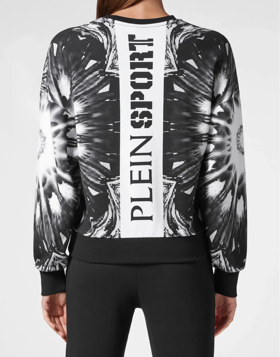Cropped Roundneck Optical Flower, цвет: Черный