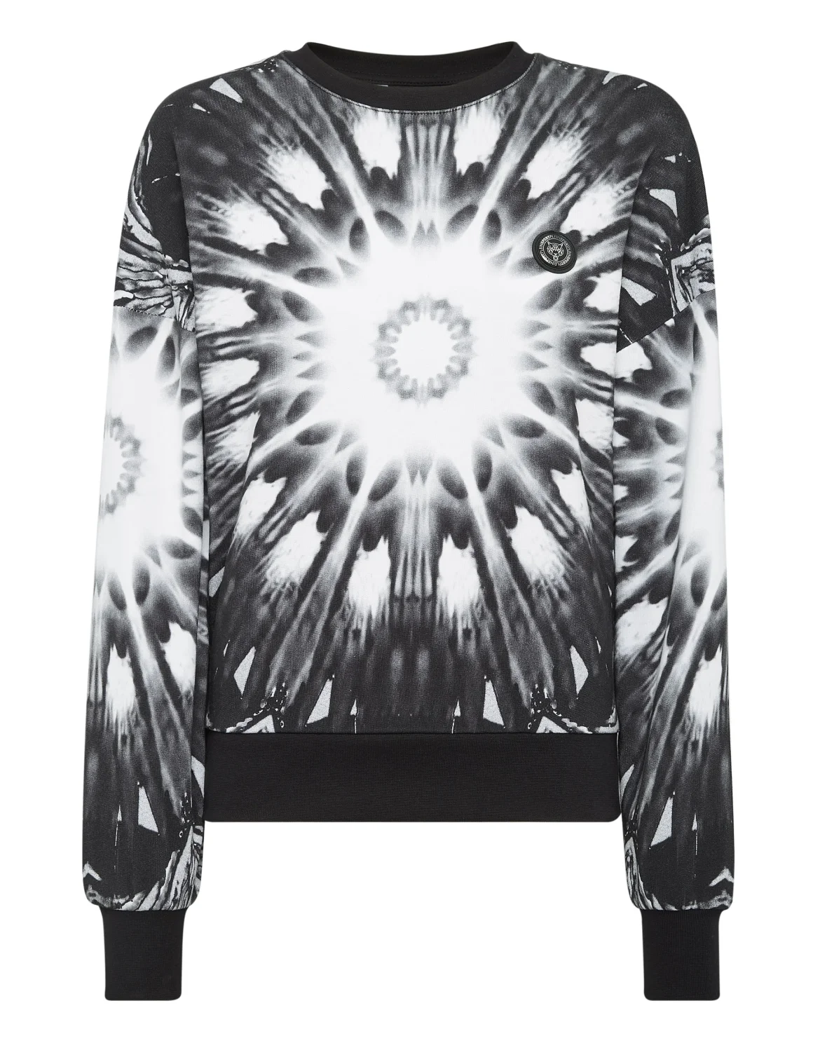 Cropped Roundneck Optical Flower, цвет: Черный