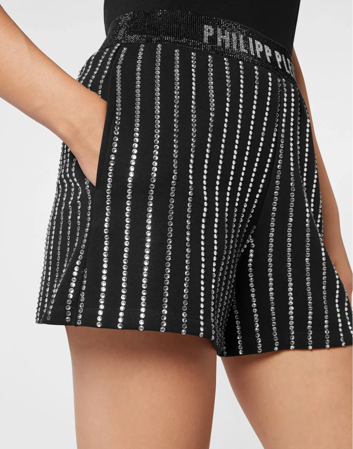 Jogging Shorts Crystal Pinstripe, цвет: Черный
