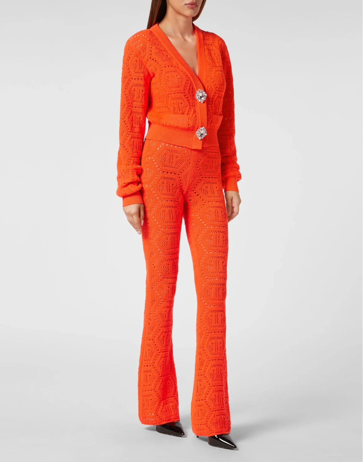 Fluo Knit Cardigan Monogram, цвет: Оранжевый