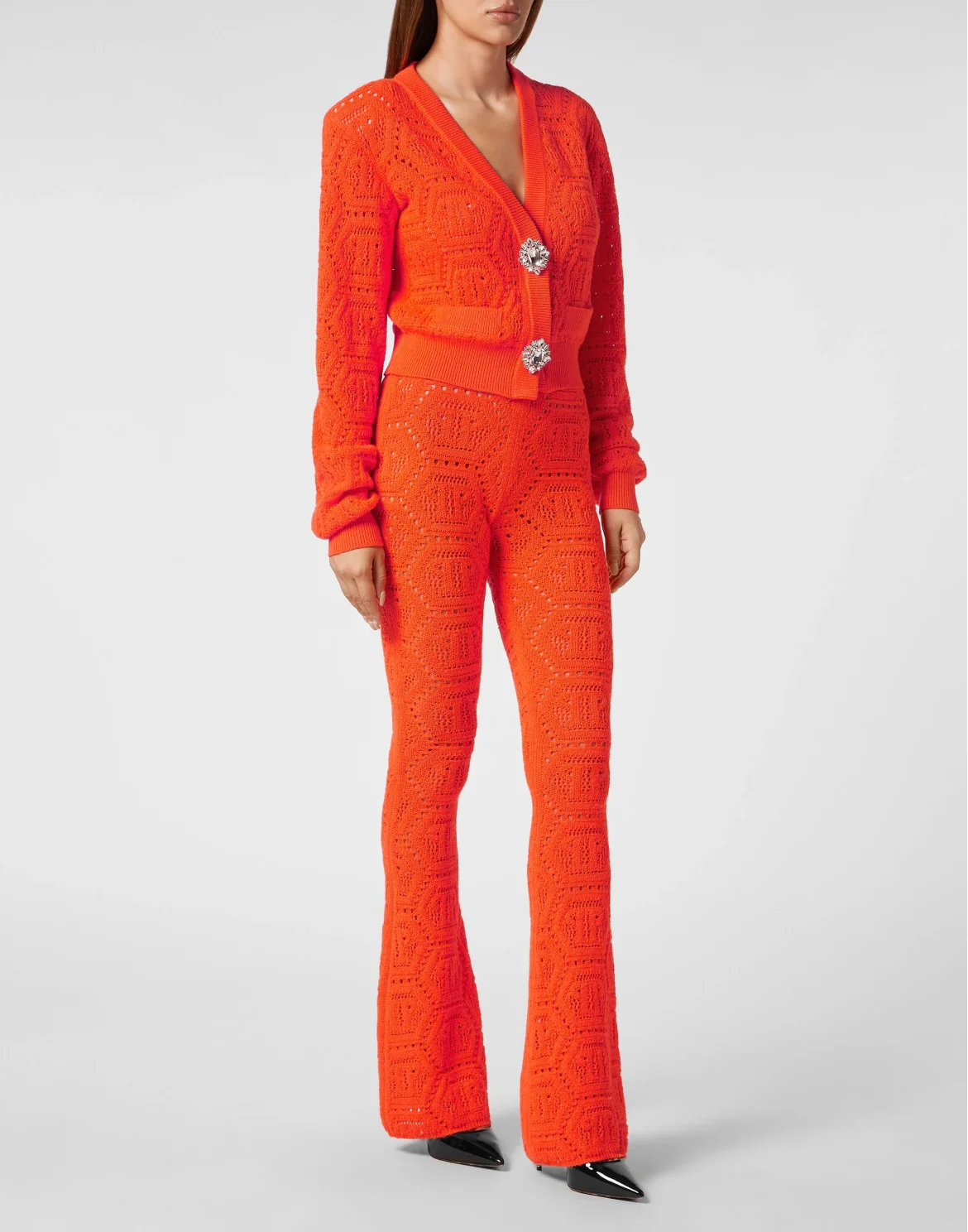 Fluo Knit Trousers Monogram, цвет: Оранжевый
