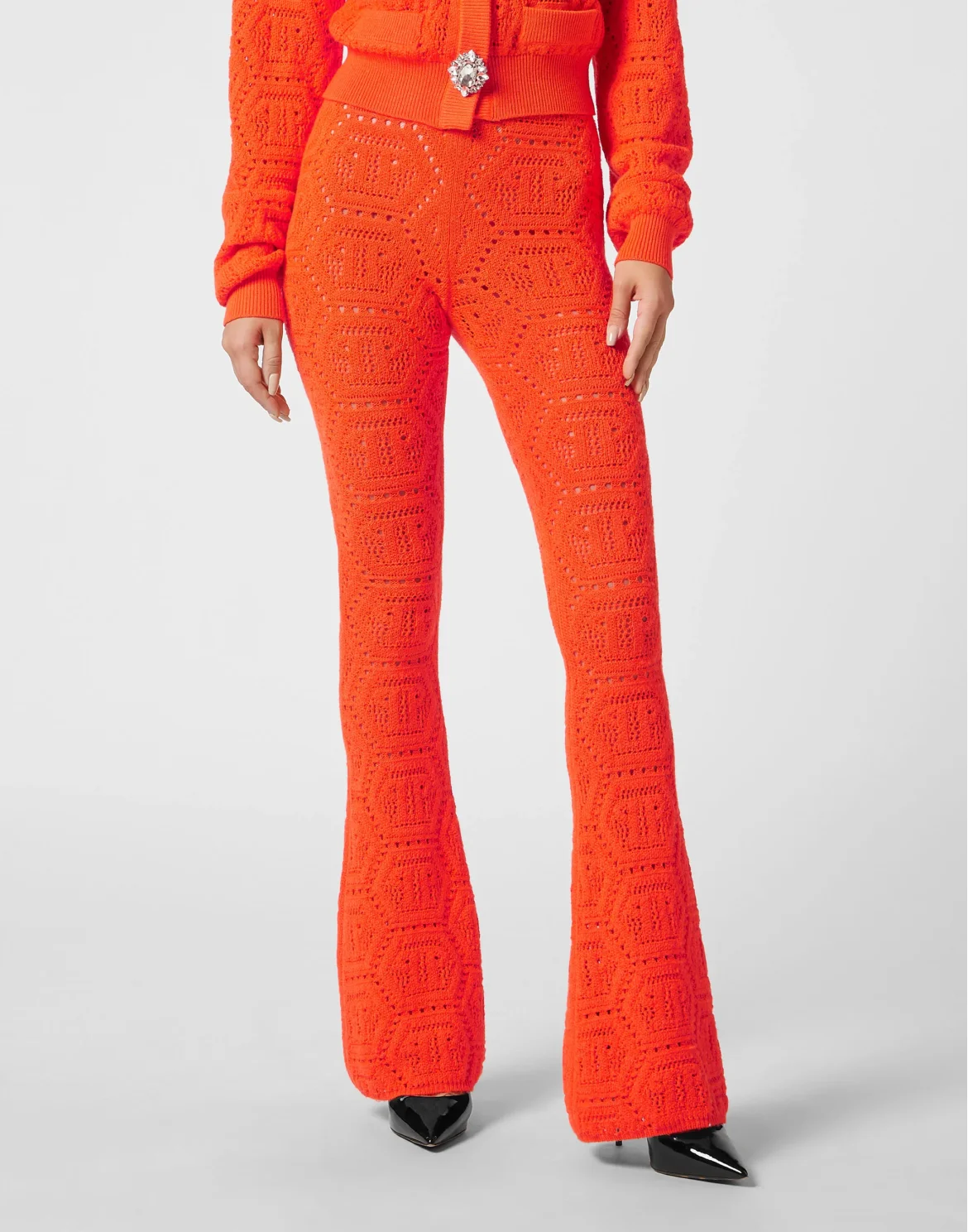 Fluo Knit Trousers Monogram, цвет: Оранжевый