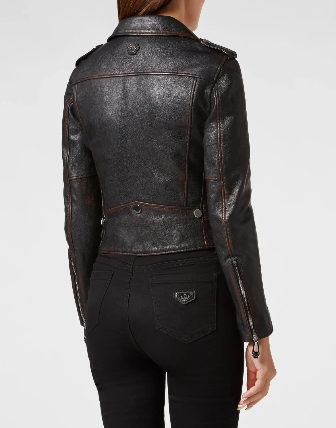 Vintage Leather Boxy Biker, цвет: Черный