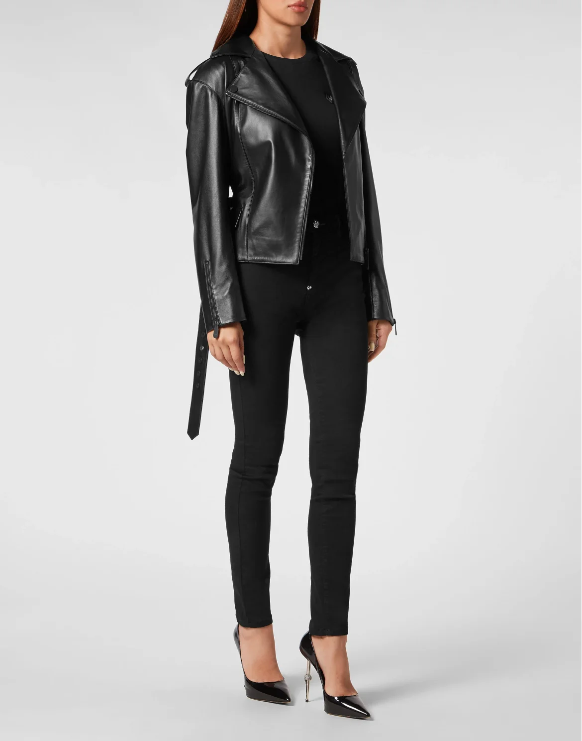 Oversize Leather Jacket, цвет: Черный
