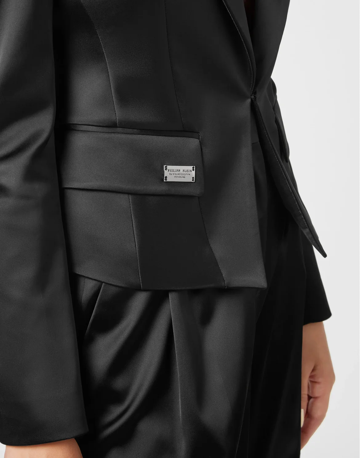 Satin Stretch Bolero Blazer Sartorial, цвет: Черный