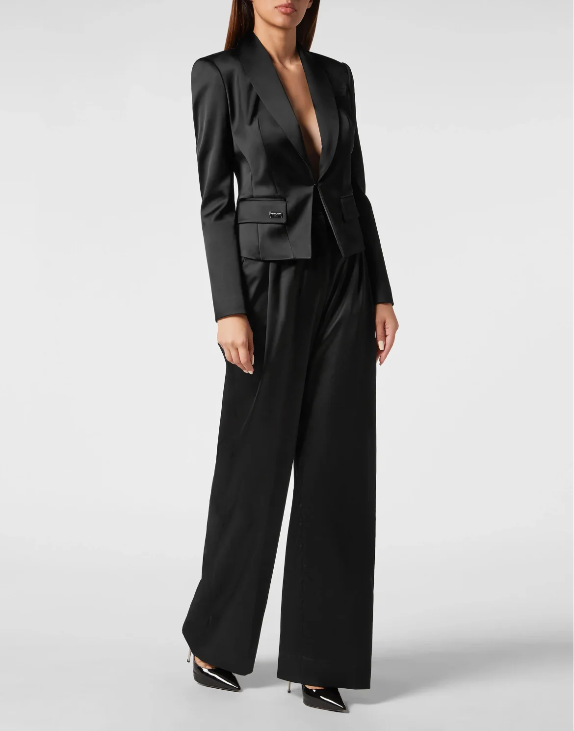 Satin Stretch Bolero Blazer Sartorial, цвет: Черный