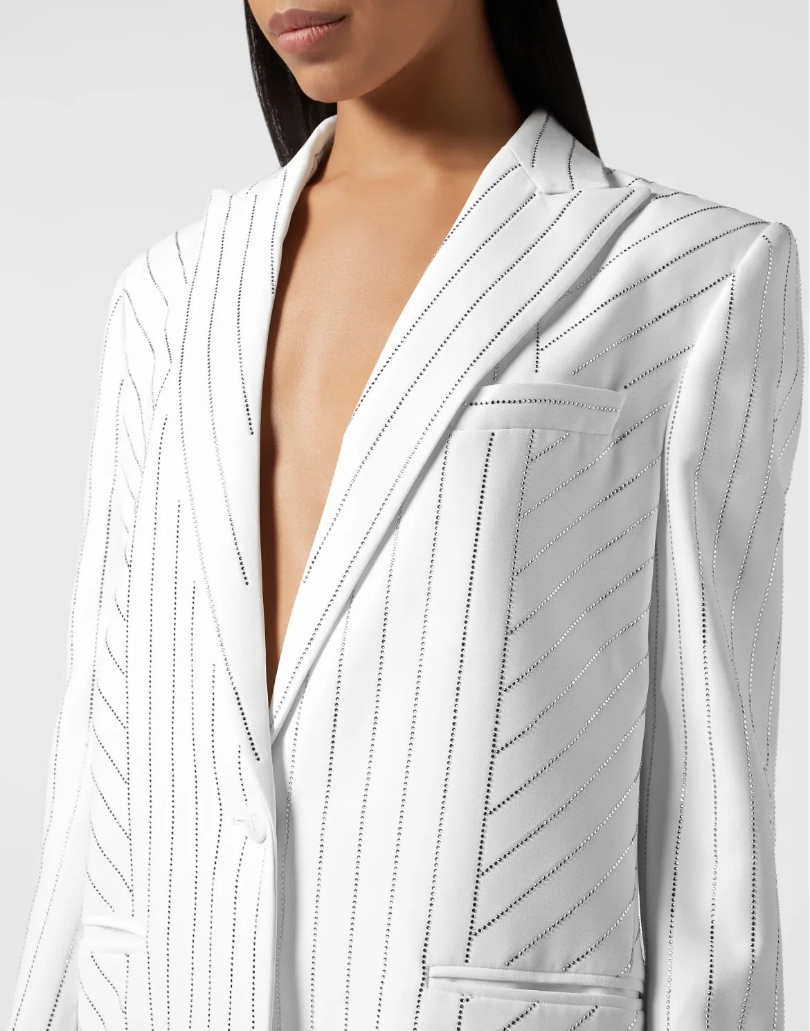 Cady Blazer Crystal Pinstripe, цвет: Белый