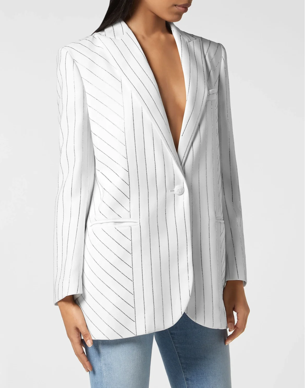 Cady Blazer Crystal Pinstripe, цвет: Белый