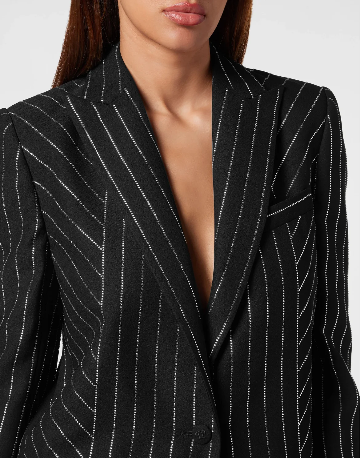 Cady Blazer Crystal Pinstripe, цвет: Черный