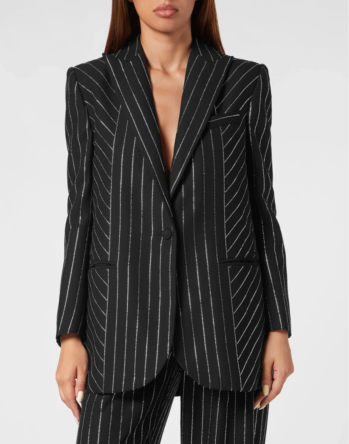 Cady Blazer Crystal Pinstripe, цвет: Черный