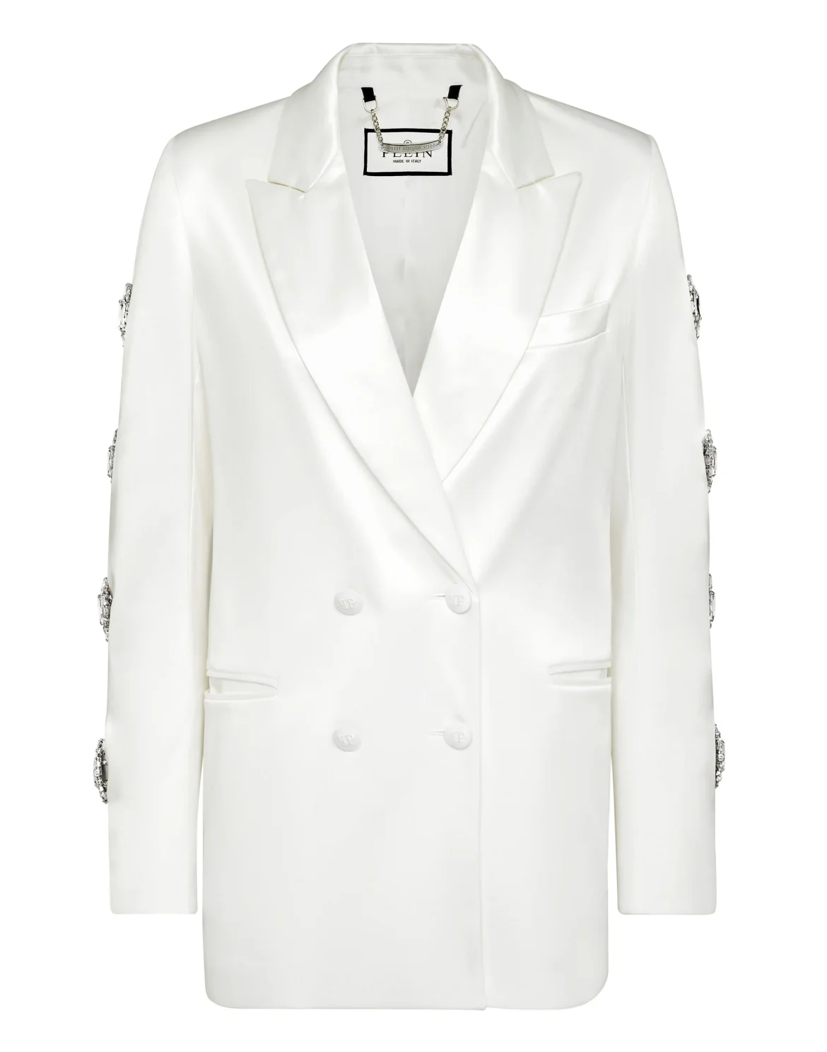 Double Breasted Oversize Blazer Brooches, цвет: Белый