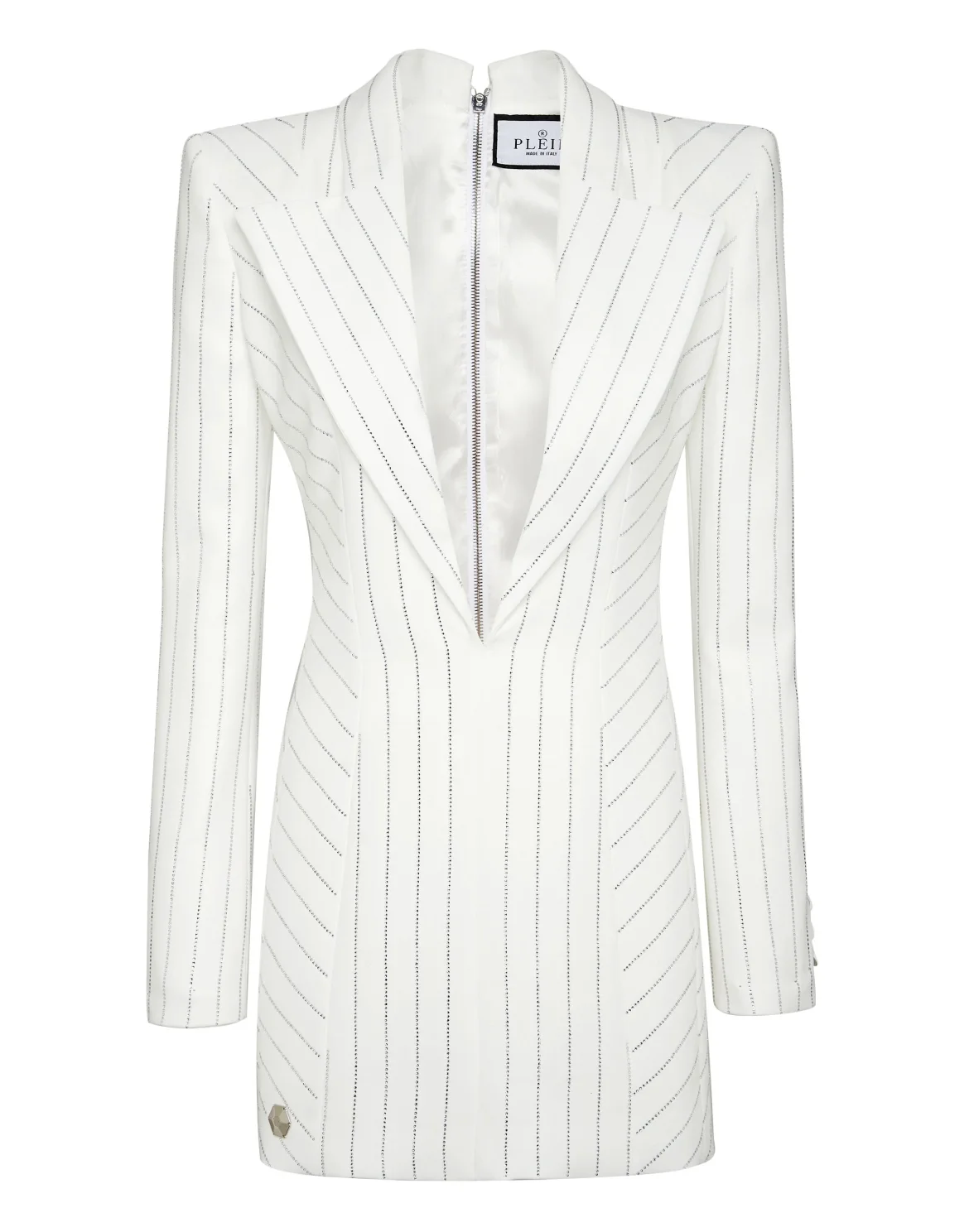 Cady Superfitted Dress Crystal Pinstripe, цвет: Белый
