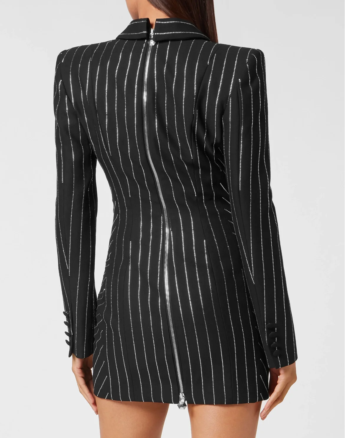 Cady Superfitted Dress Crystal Pinstripe, цвет: Черный