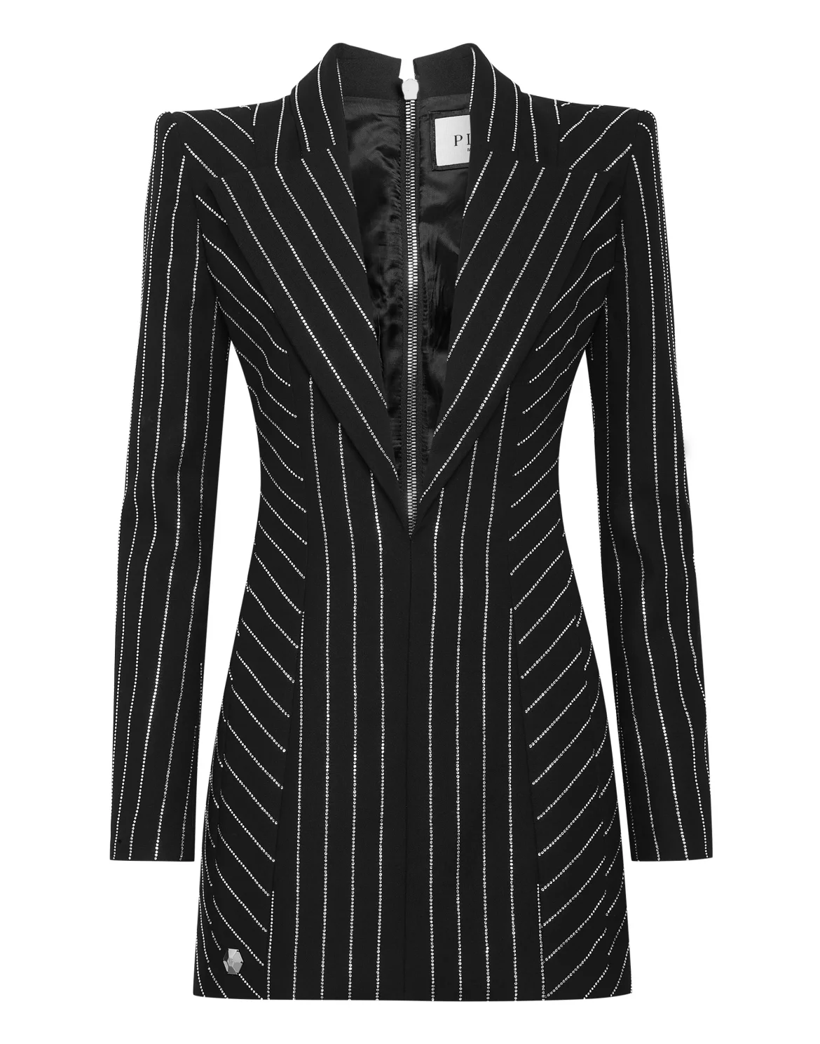 Cady Superfitted Dress Crystal Pinstripe, цвет: Черный