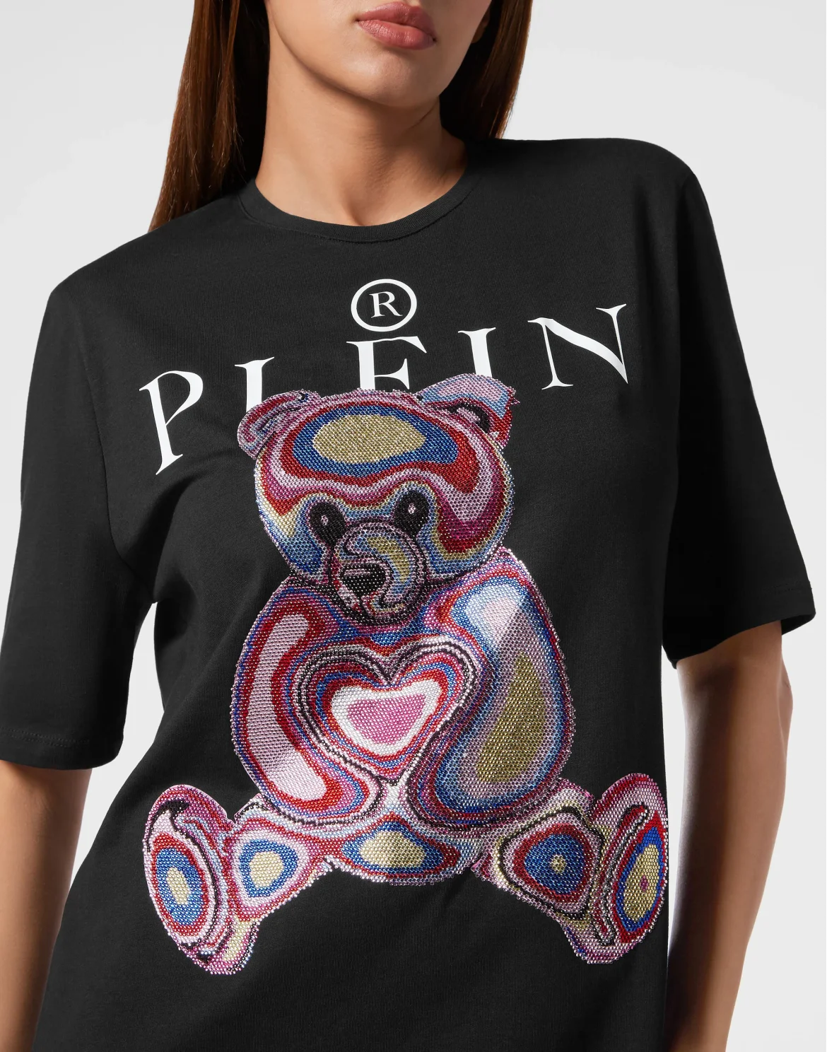 Padded Shoulder T-Shirt Dress Teddy Bear, цвет: Розовый