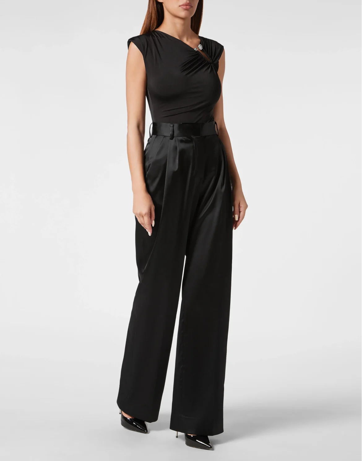 Satin Stretch Man Fit Trousers Sartorial, цвет: Черный